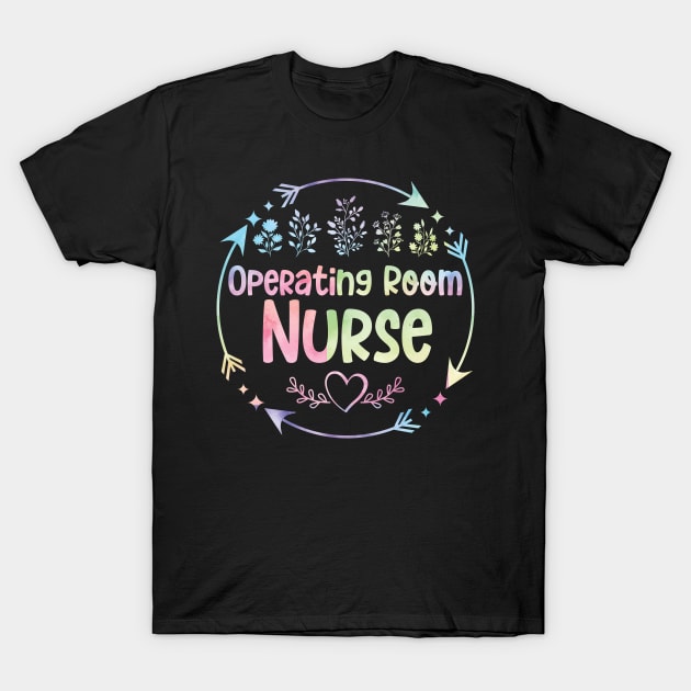 Operating Room Nurse cute floral watercolor T-Shirt by ARTBYHM
